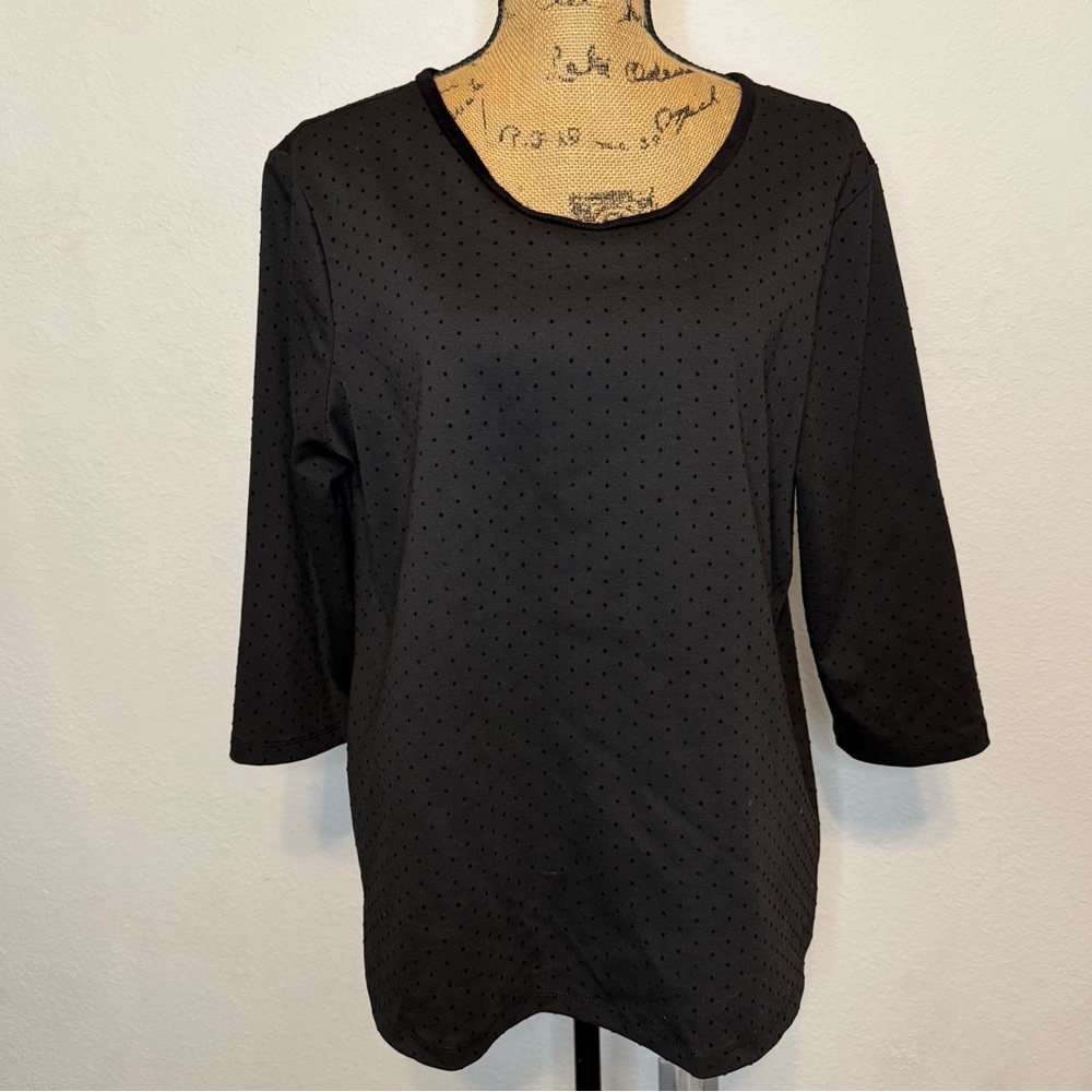 Jules & Leopold Black Round neckline 3/4 sleeves Top XL